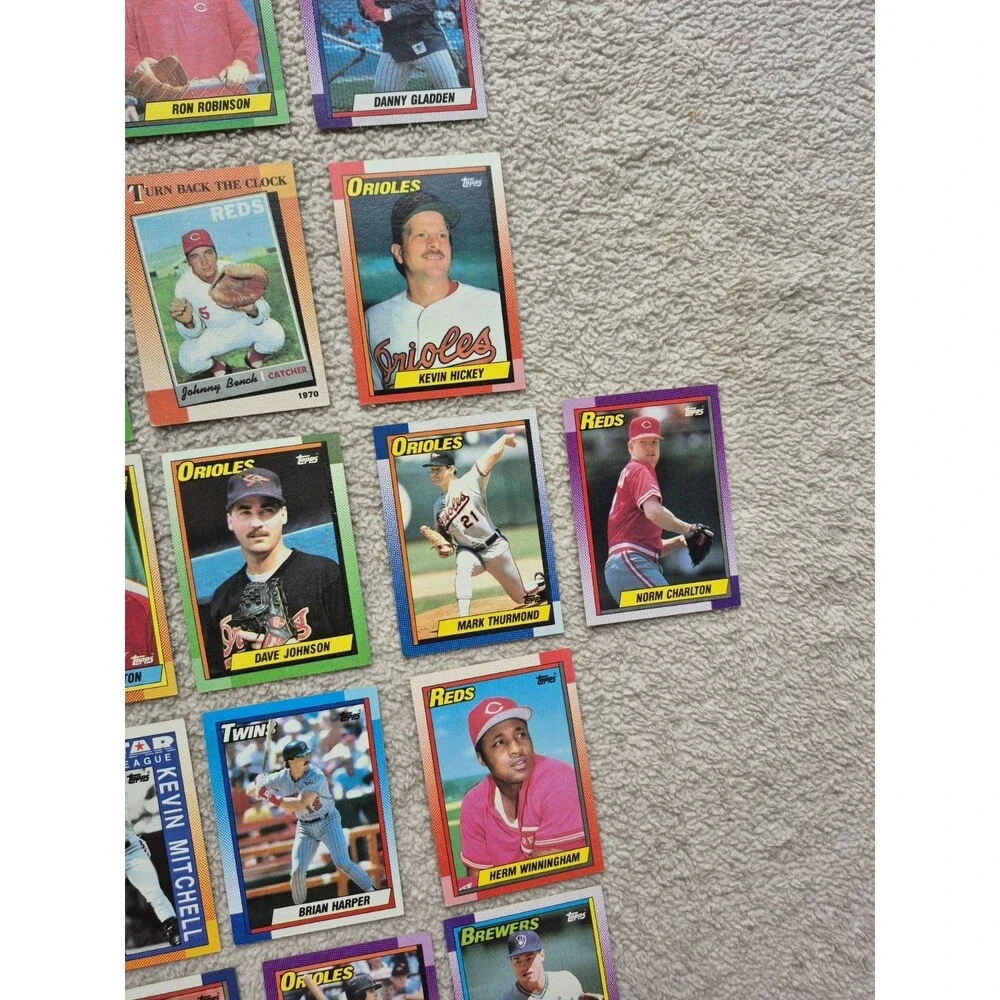1990 Topps Baseball Card Lot 25 Cards Johnny Bench Jim Rice Eric Davis MLB